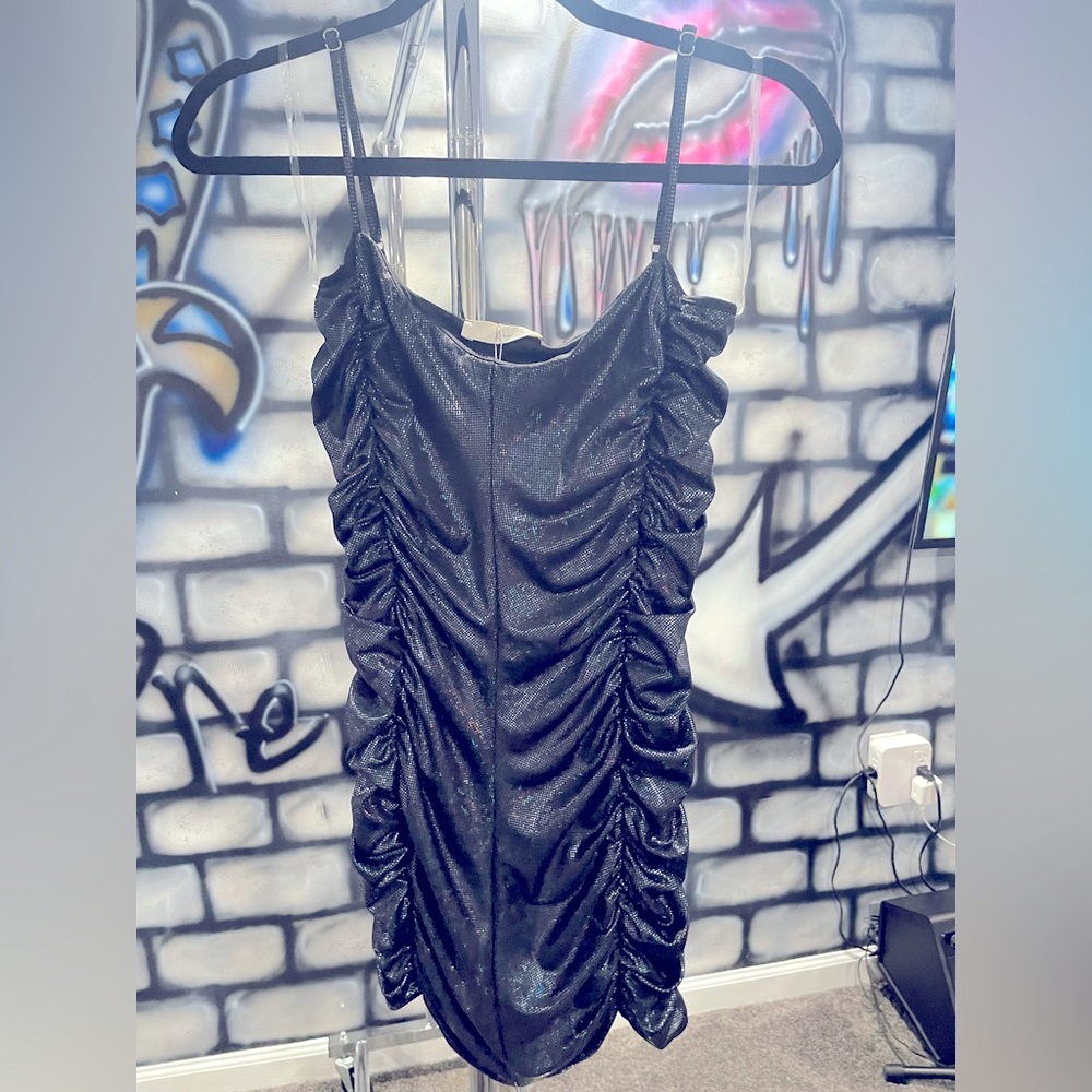 NWT black with a iridescent  sparkle look Mini Dress
